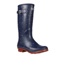Navy-Burnt Tikka Red - Front - Regatta Womens-Ladies Ly Fairweather II Tall Durable Wellington Boots