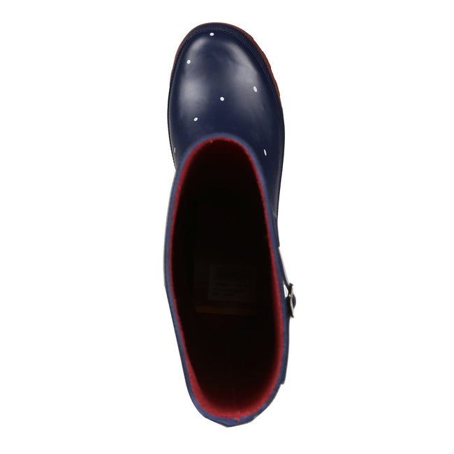 Navy-Burnt Tikka Red - Pack Shot - Regatta Womens-Ladies Ly Fairweather II Tall Durable Wellington Boots