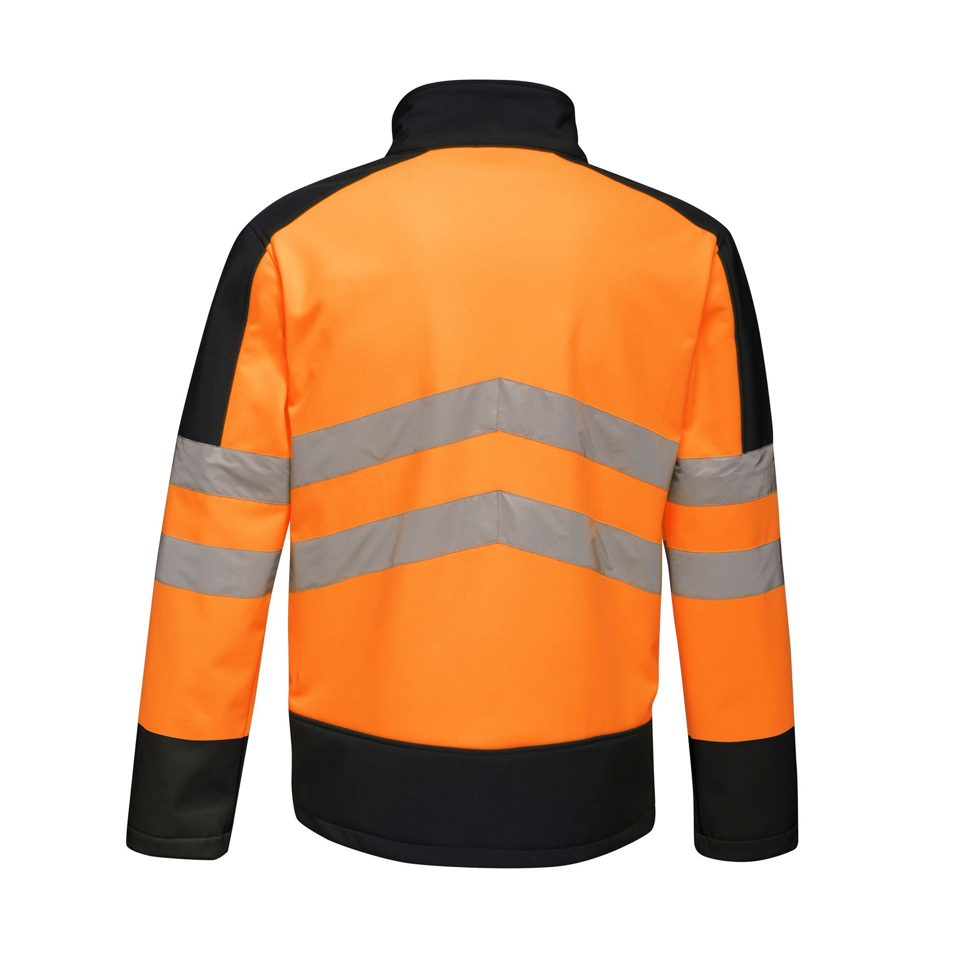 Orange-Navy - Back - Regatta Professional Unisex Adult Hi-Vis Reflective Soft Shell Jacket