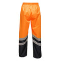 Orange-Navy - Back - Regatta Unisex Hi Vis Pro Reflective Work Over Trousers