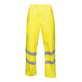 Yellow - Front - Regatta Unisex Hi Vis Pro Reflective Packaway Work Over Trousers