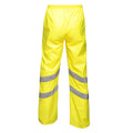 Yellow - Back - Regatta Unisex Hi Vis Pro Reflective Packaway Work Over Trousers