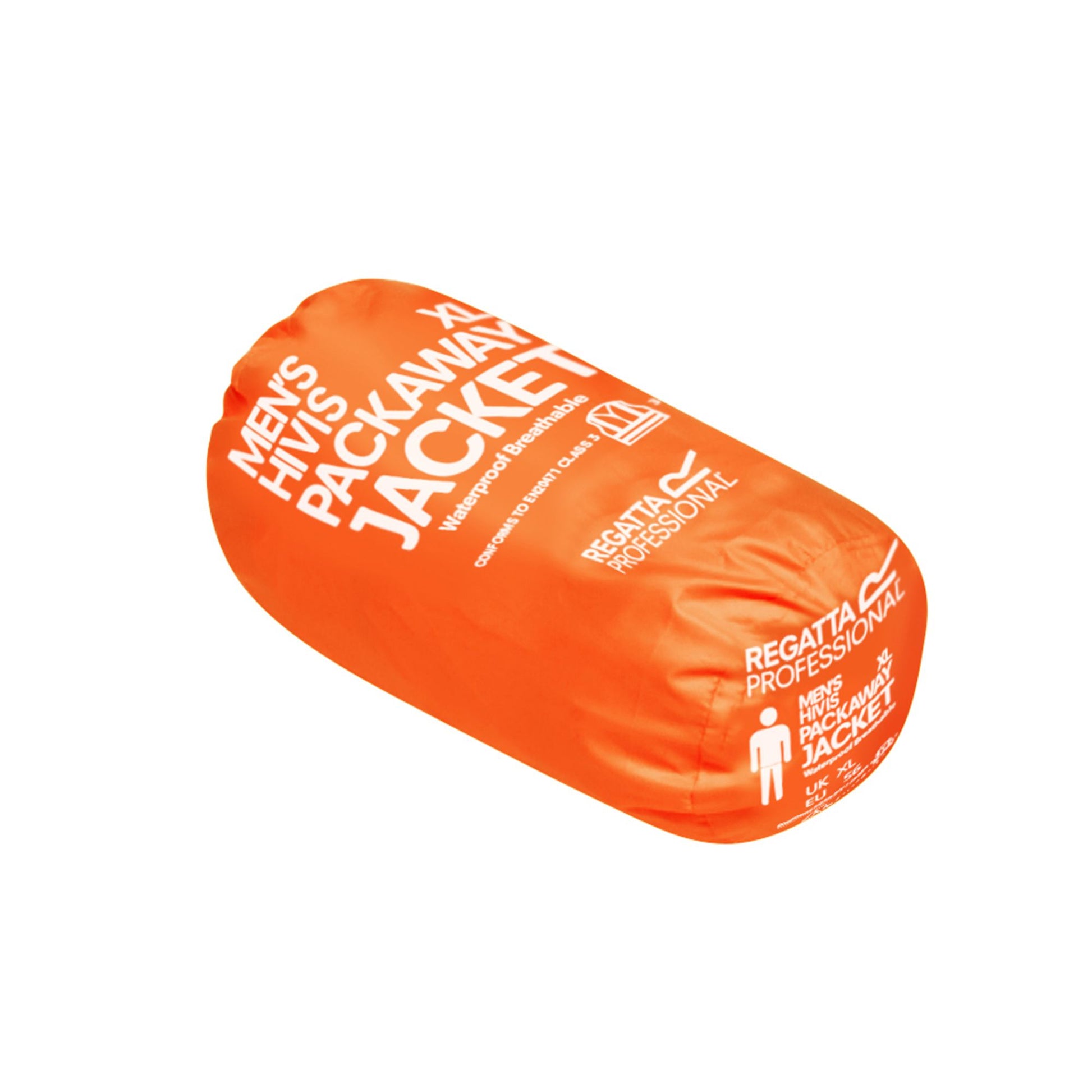 Orange - Back - Regatta Professional Unisex Adult Hi-Vis Packaway Reflective Jacket