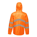 Orange - Back - Regatta Unisex Hi Vis Pro Packaway Reflective Work Jacket
