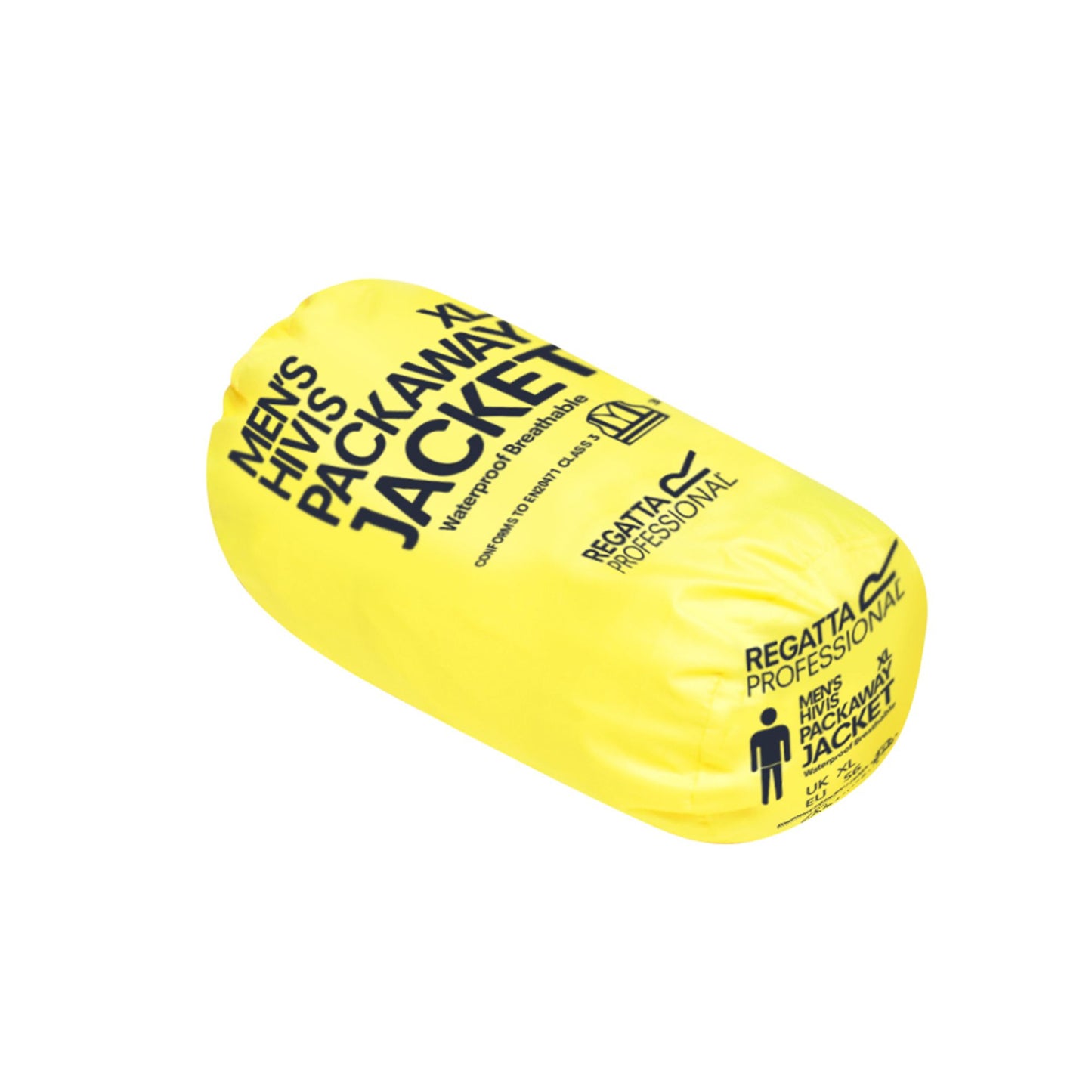 Yellow - Side - Regatta Professional Unisex Adult Hi-Vis Packaway Reflective Jacket