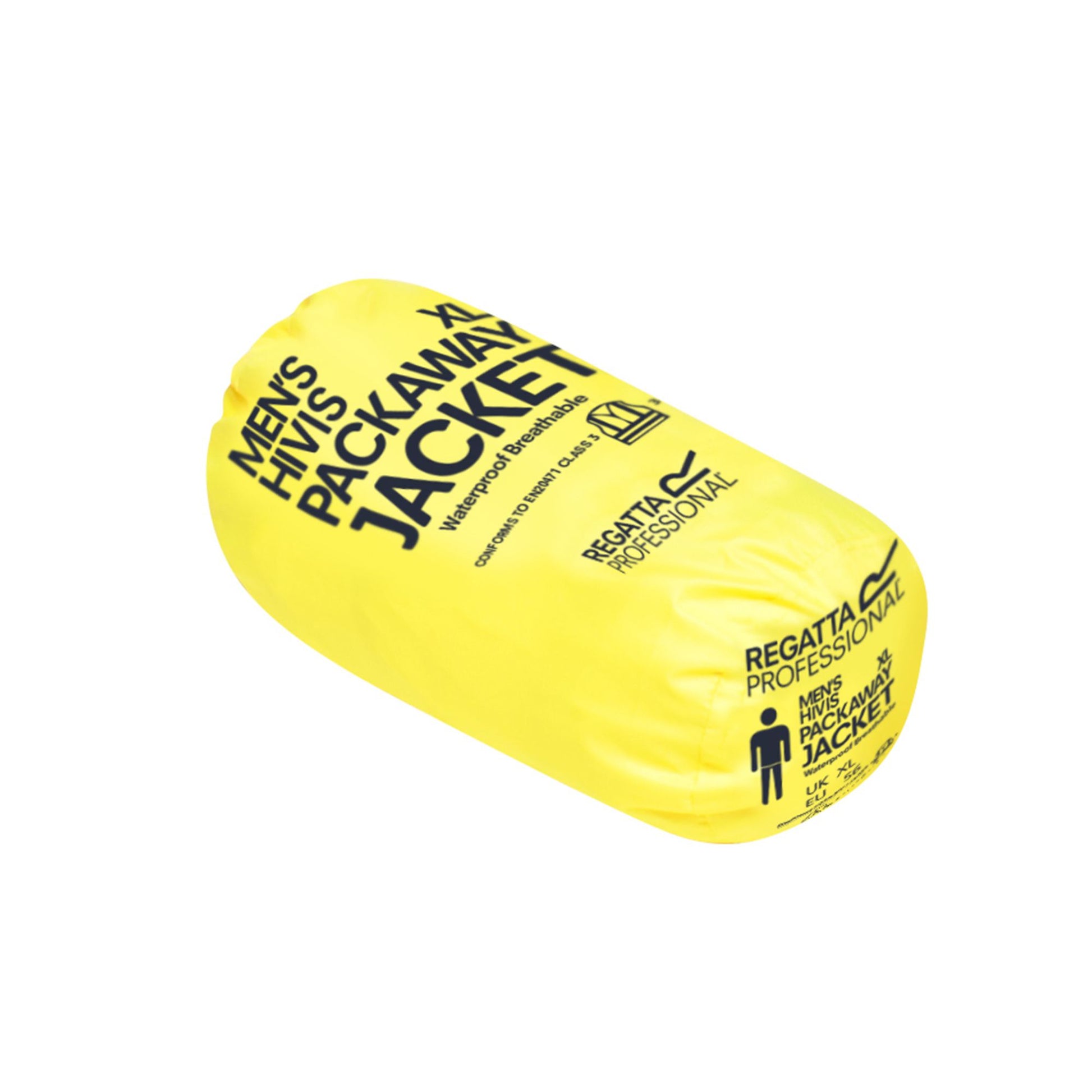 Yellow - Side - Regatta Professional Unisex Adult Hi-Vis Packaway Reflective Jacket