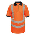 Orange-Navy - Front - Regatta Professional Mens Hi-Vis Reflective Polo Shirt