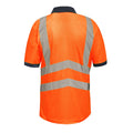 Orange-Navy - Back - Regatta Mens Hi Vis Pro Reflective Work Polo Shirt