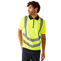 Yellow-Navy - Side - Regatta Professional Mens Hi-Vis Reflective Polo Shirt