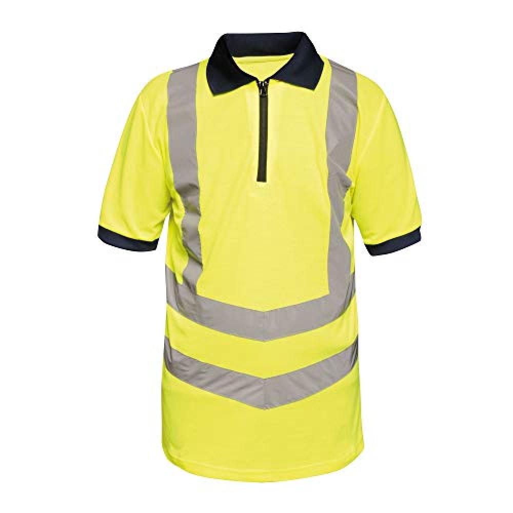 Yellow-Navy - Front - Regatta Professional Mens Hi-Vis Reflective Polo Shirt