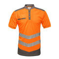 Orange-Grey - Front - Regatta Mens Tactical Hi Vis Polo Shirt