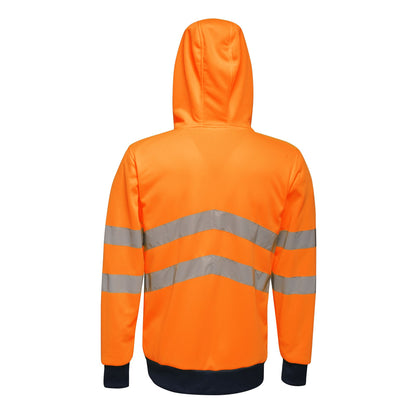 Orange-Grey - Back - Regatta Professional Mens Hi-Vis Reflective Bomber Jacket