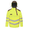 Yellow-Grey - Front - Regatta Mens Tactical Hi Vis Waterproof Reflective Overhead Bomber Jacket