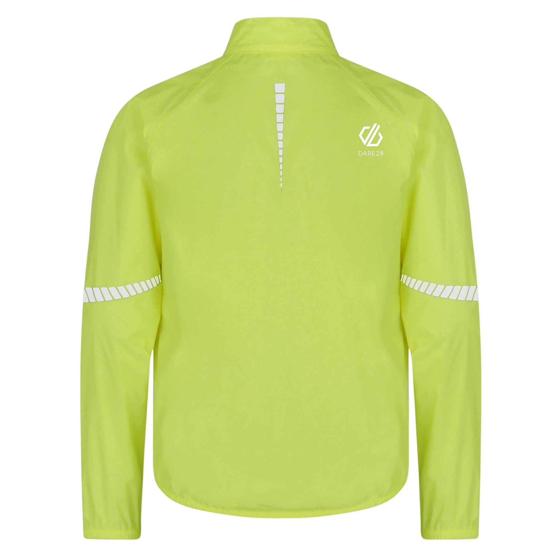 Fluro Yellow - Back - Dare 2B Childrens-Kids Cordial Reflective Cycling Shell Jacket