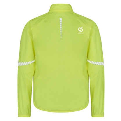 Fluro Yellow - Back - Dare 2B Childrens-Kids Cordial Reflective Cycling Shell Jacket