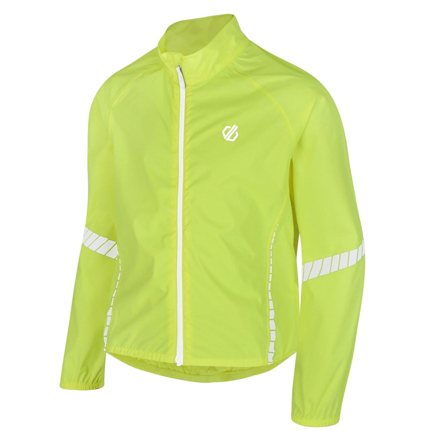 Fluro Yellow - Side - Dare 2B Childrens-Kids Cordial Reflective Cycling Shell Jacket