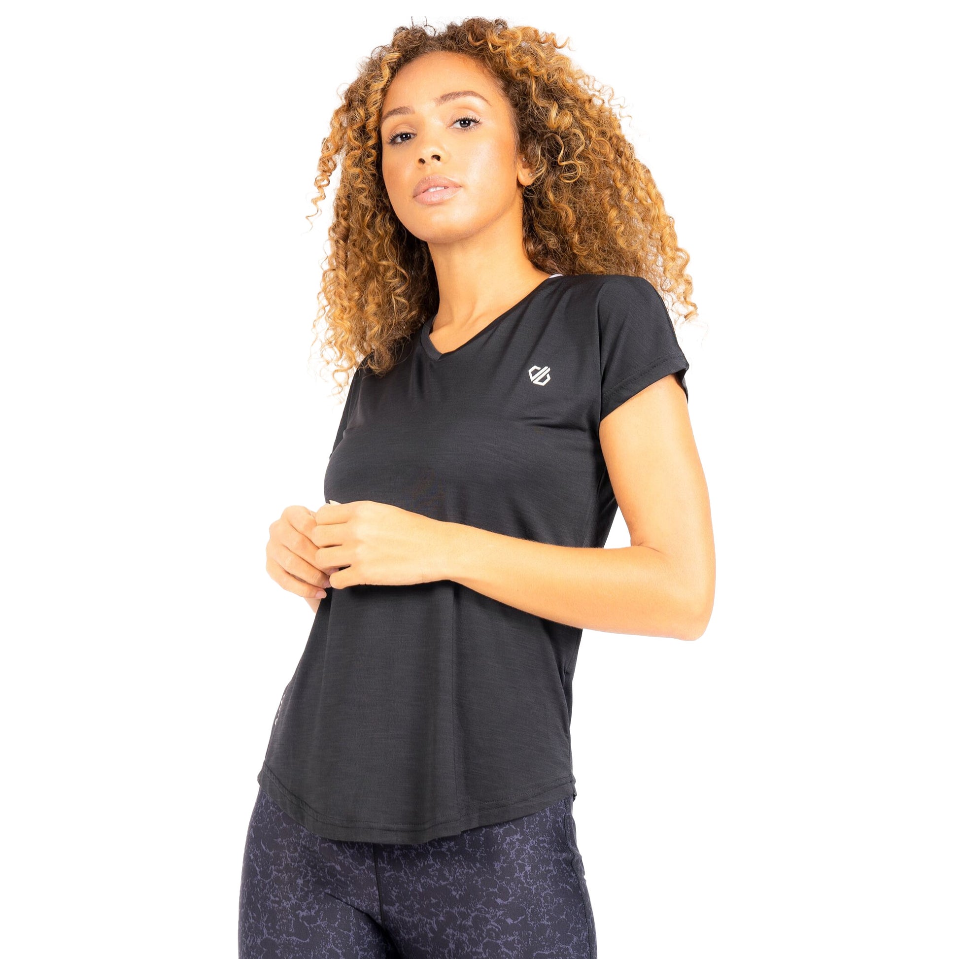 Black - Side - Dare 2B Womens-Ladies Vigilant Active T-Shirt