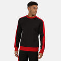 Black-Classic Red - Back - Regatta Mens Contrast Crew Neck Sweater