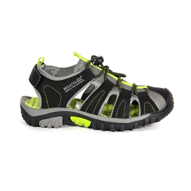 Black-Lime Green - Side - Regatta Childrens-Kids Westshore Sandals