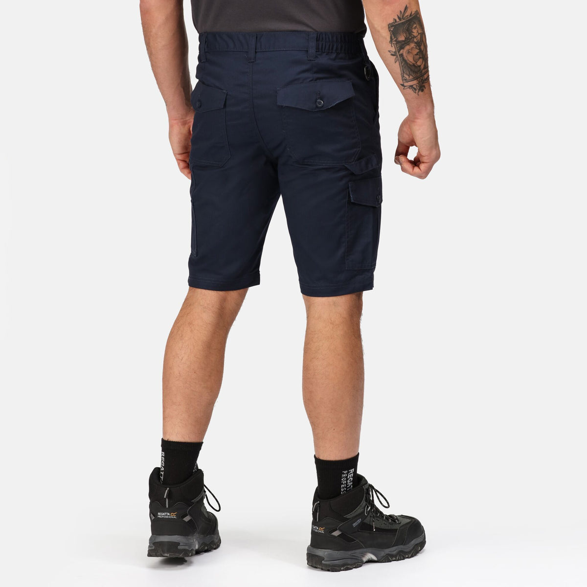 Navy - Side - Regatta Professional Mens Cargo Shorts