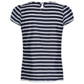 Navy Stripe - Back - Regatta Womens-Ladies Jakayla Coolweave Short Sleeve Shirt