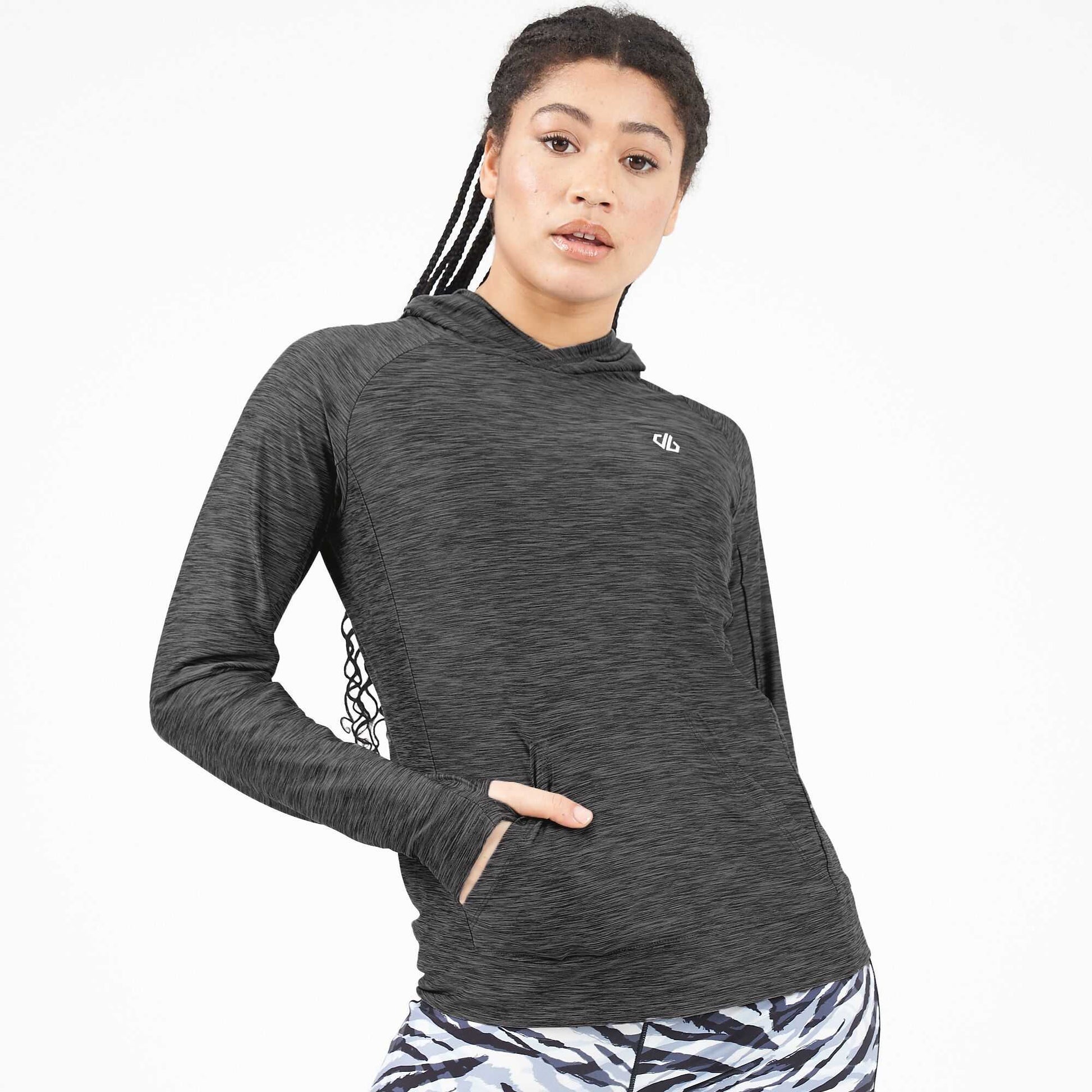 Ebony Grey - Side - Dare 2B Womens-Ladies The Laura Whitmore Edit Sprint City Lightweight Hoodie