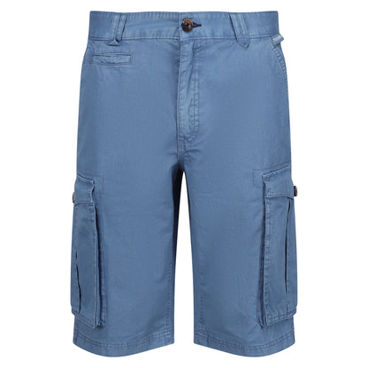 Coronet Blue - Front - Regatta Mens Shorebay Vintage Cargo Shorts