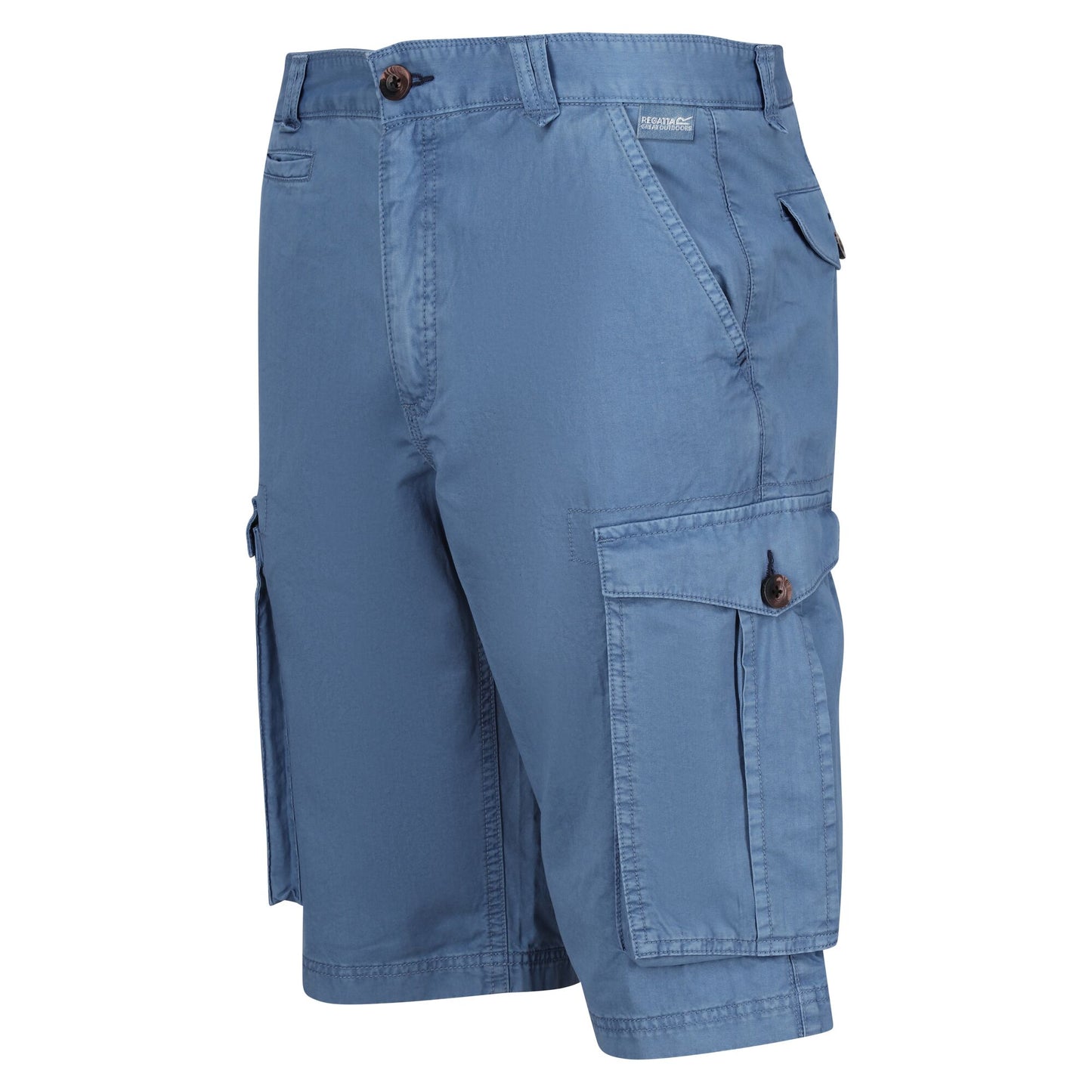 Coronet Blue - Side - Regatta Mens Shorebay Vintage Cargo Shorts