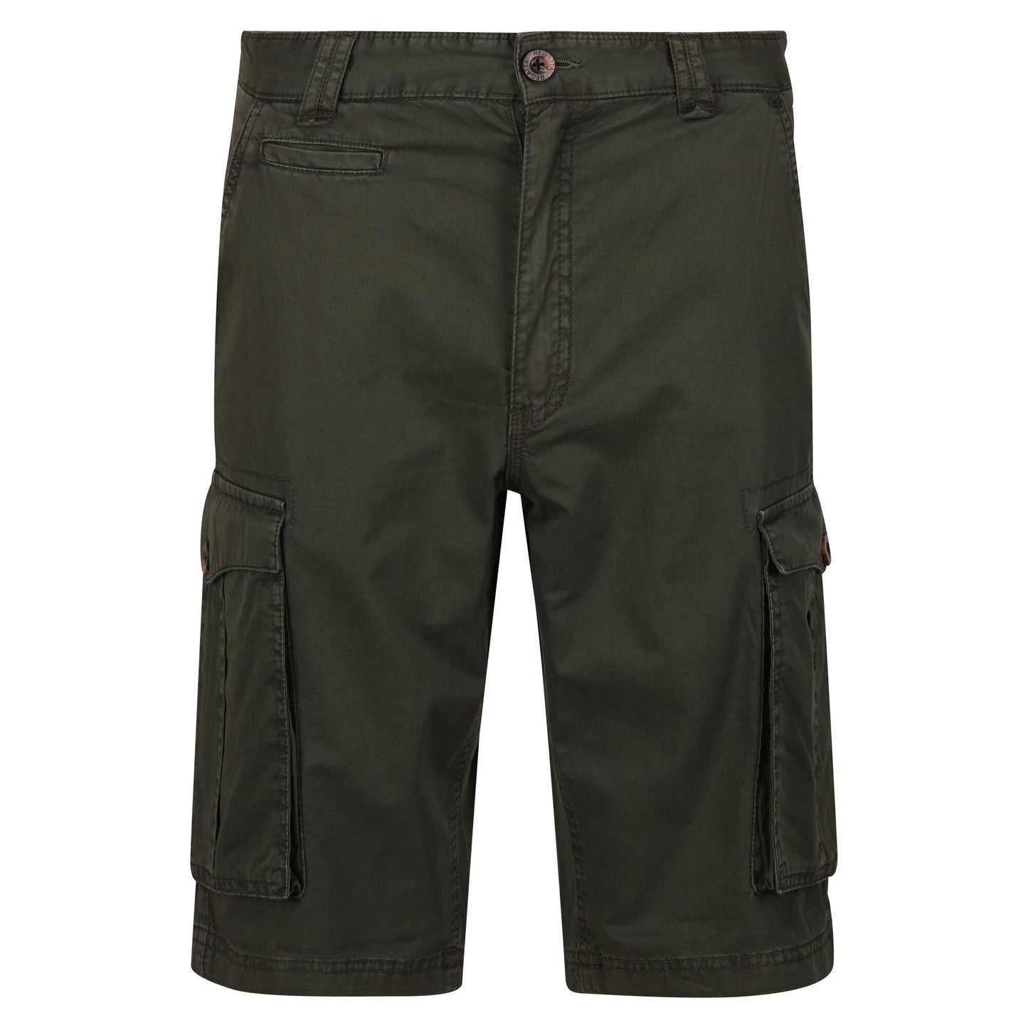 Dark Khaki - Front - Regatta Mens Shorebay Vintage Cargo Shorts