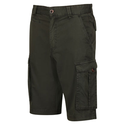 Dark Khaki - Side - Regatta Mens Shorebay Vintage Cargo Shorts
