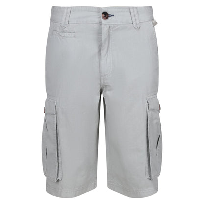 Silver Grey - Front - Regatta Mens Shorebay Vintage Cargo Shorts