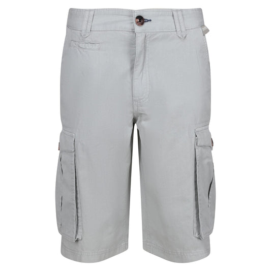 Silver Grey - Front - Regatta Mens Shorebay Vintage Cargo Shorts