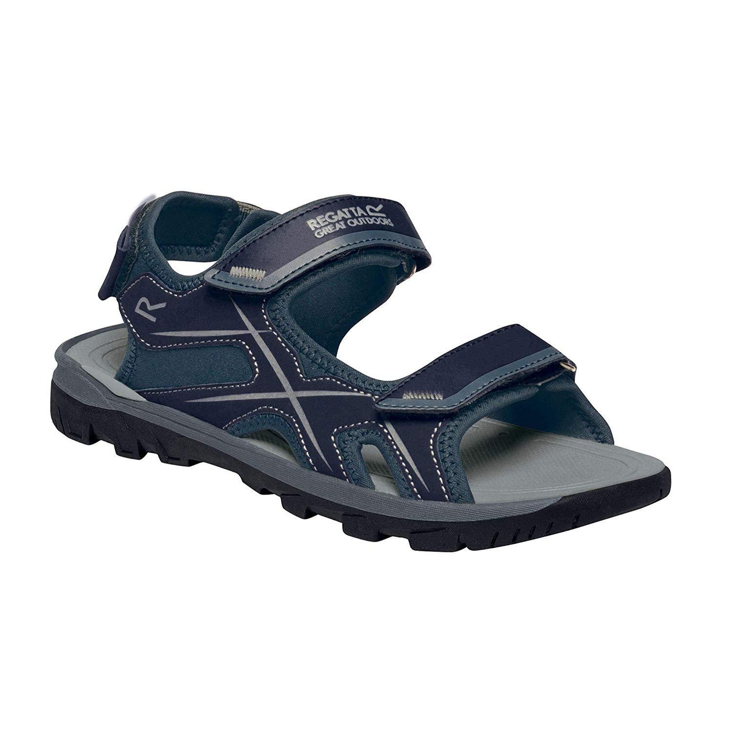 Navy-Dark Steel - Front - Regatta Mens Kota Drift Open Toe Sandals