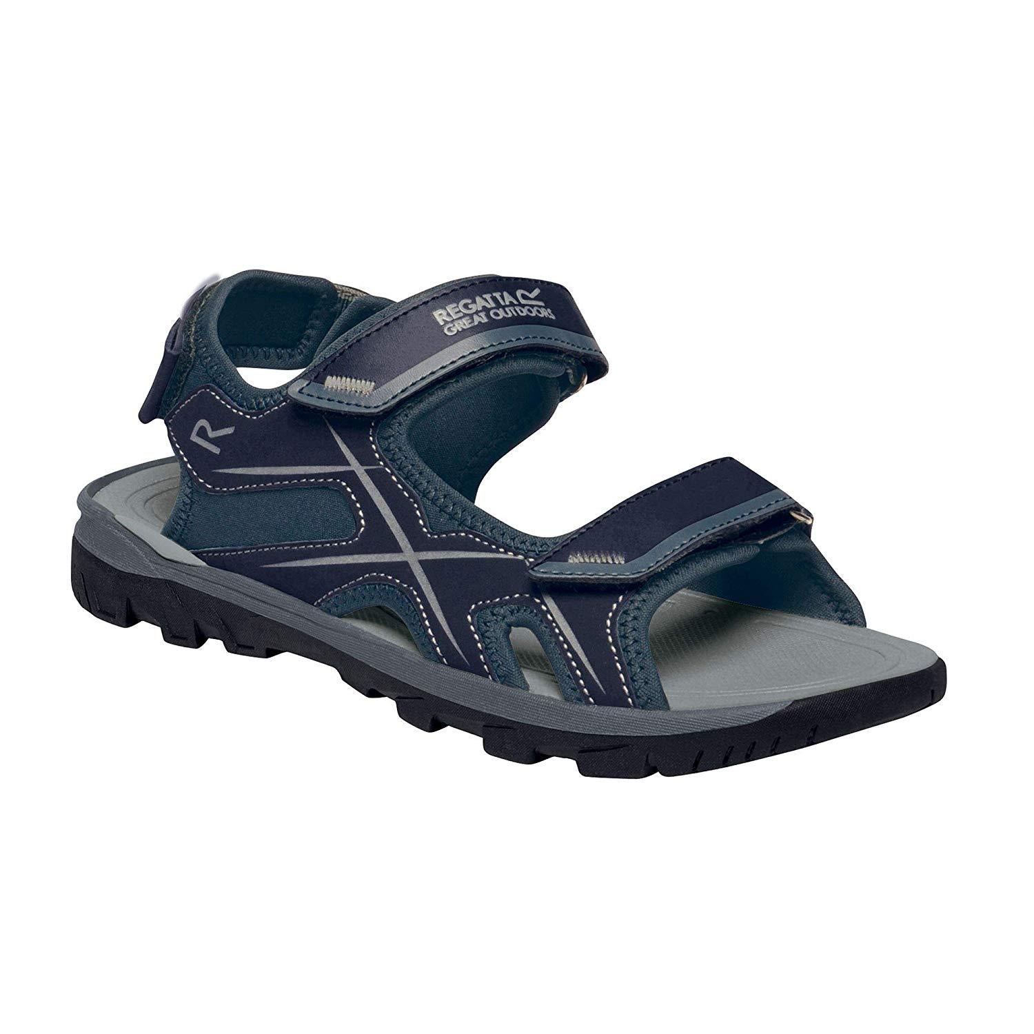 Navy-Dark Steel - Front - Regatta Mens Kota Drift Open Toe Sandals