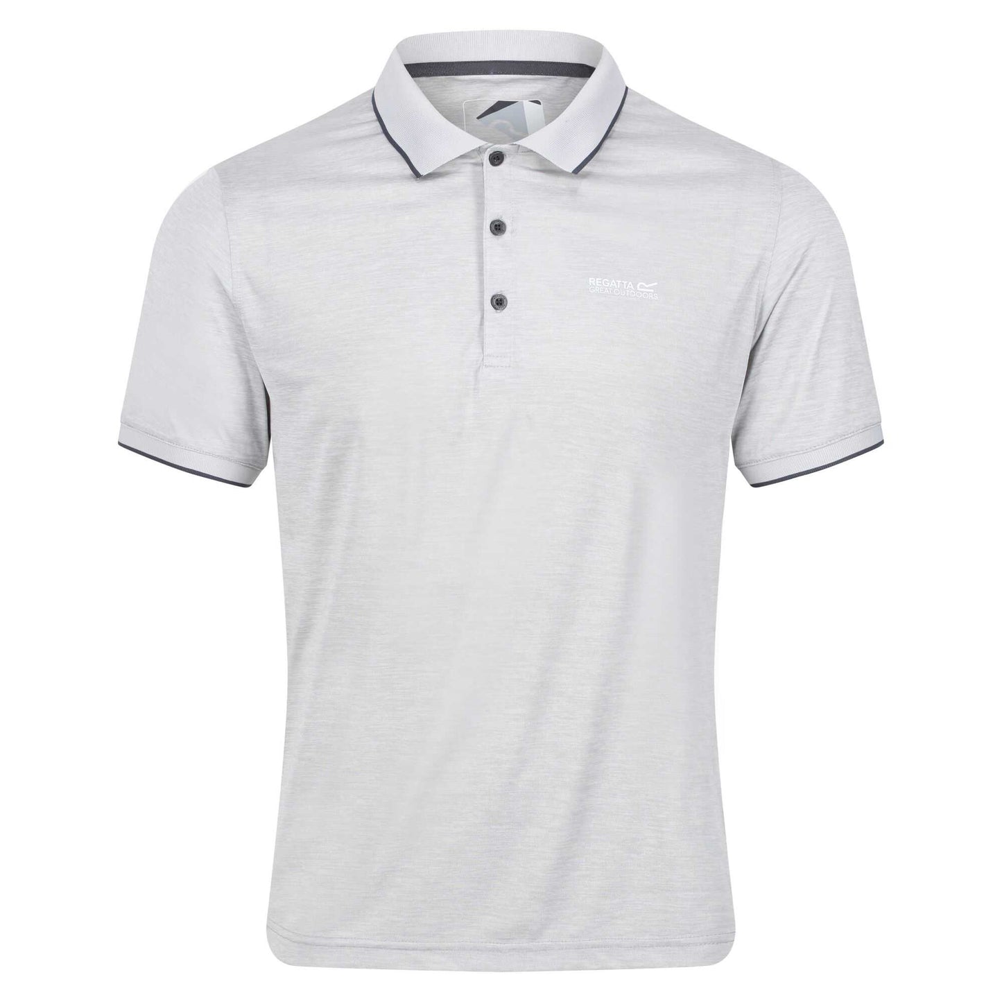 Silver Grey - Front - Regatta Mens Remex II Jersey Polo Shirt