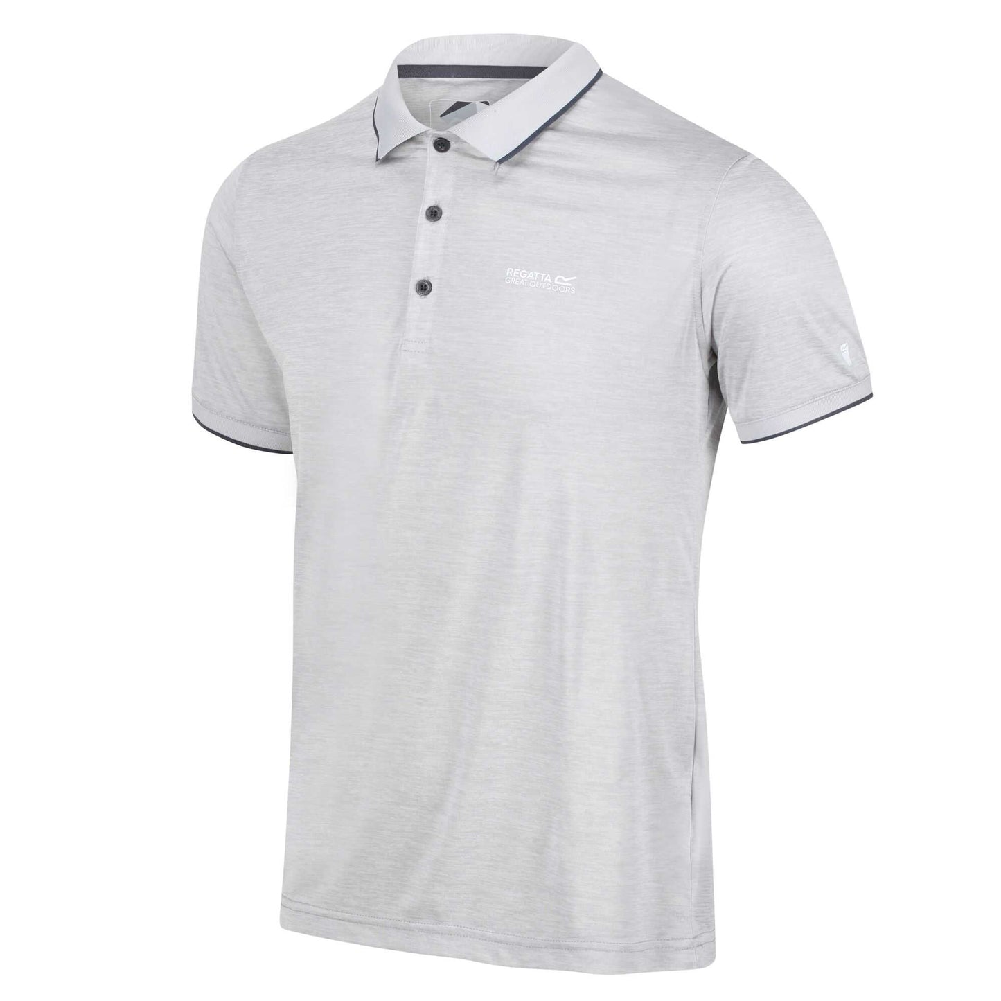Silver Grey - Side - Regatta Mens Remex II Jersey Polo Shirt