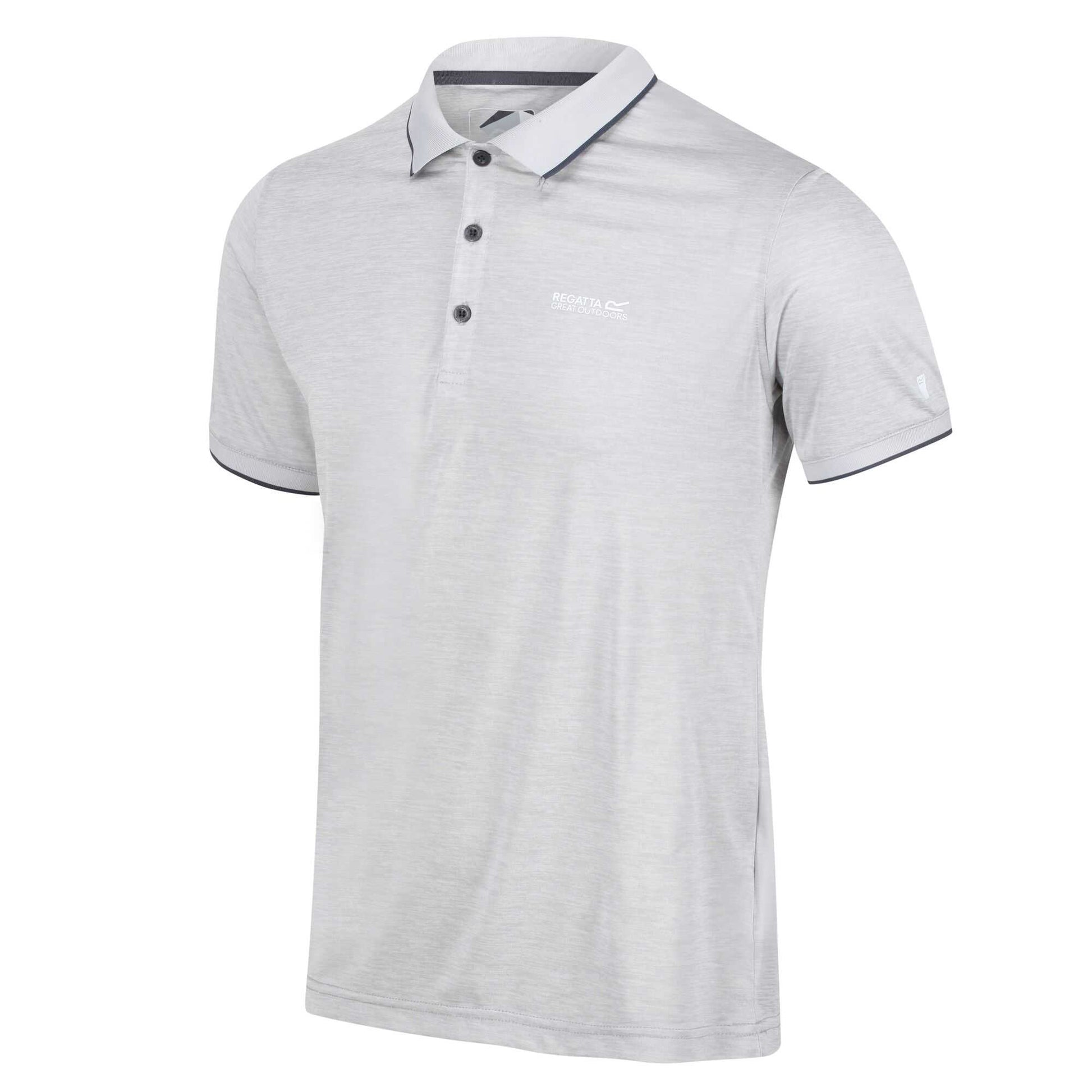 Silver Grey - Side - Regatta Mens Remex II Jersey Polo Shirt