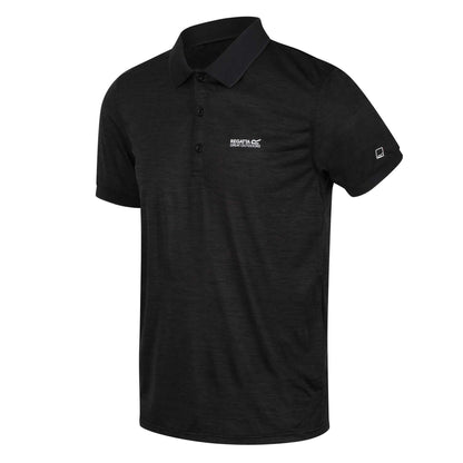 Black - Side - Regatta Mens Remex II Jersey Polo Shirt