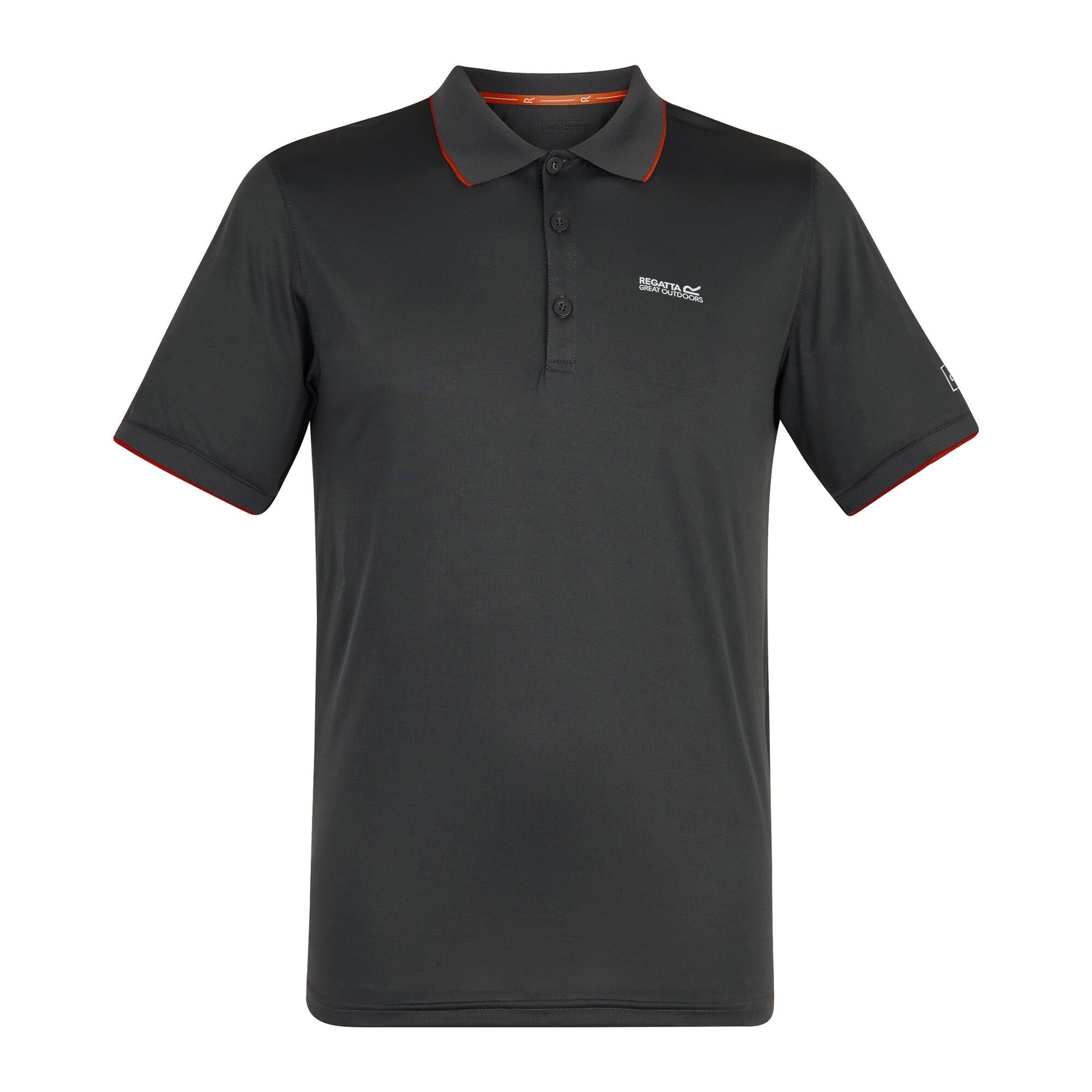 Ash-Rusty Orange - Front - Regatta Mens Remex II Jersey Polo Shirt