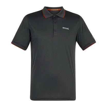 Ash-Rusty Orange - Front - Regatta Mens Remex II Jersey Polo Shirt