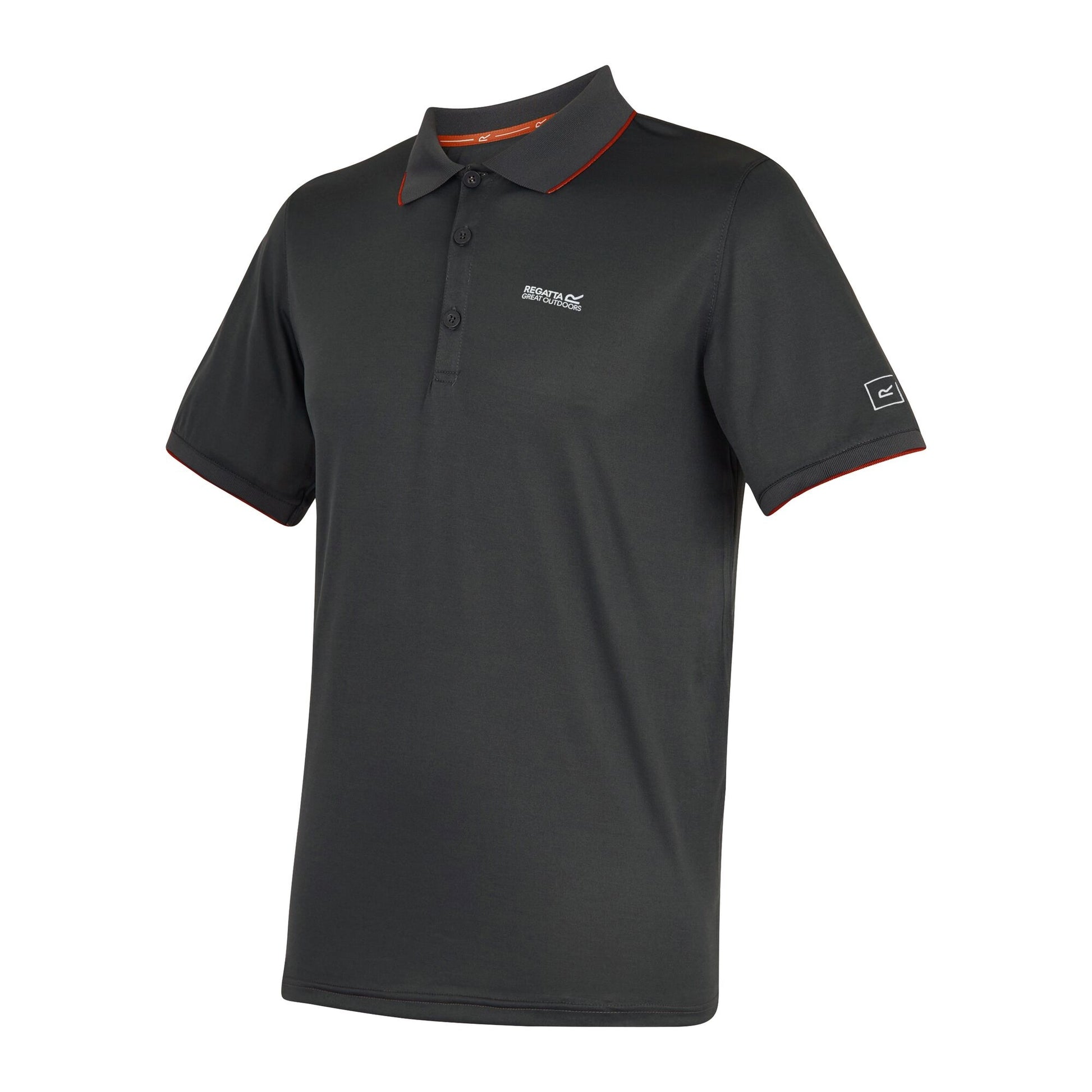 Ash-Rusty Orange - Side - Regatta Mens Remex II Jersey Polo Shirt