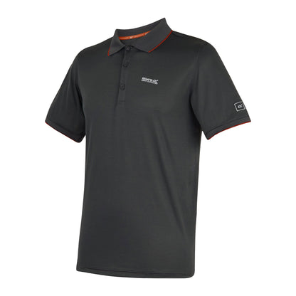 Ash-Rusty Orange - Side - Regatta Mens Remex II Jersey Polo Shirt