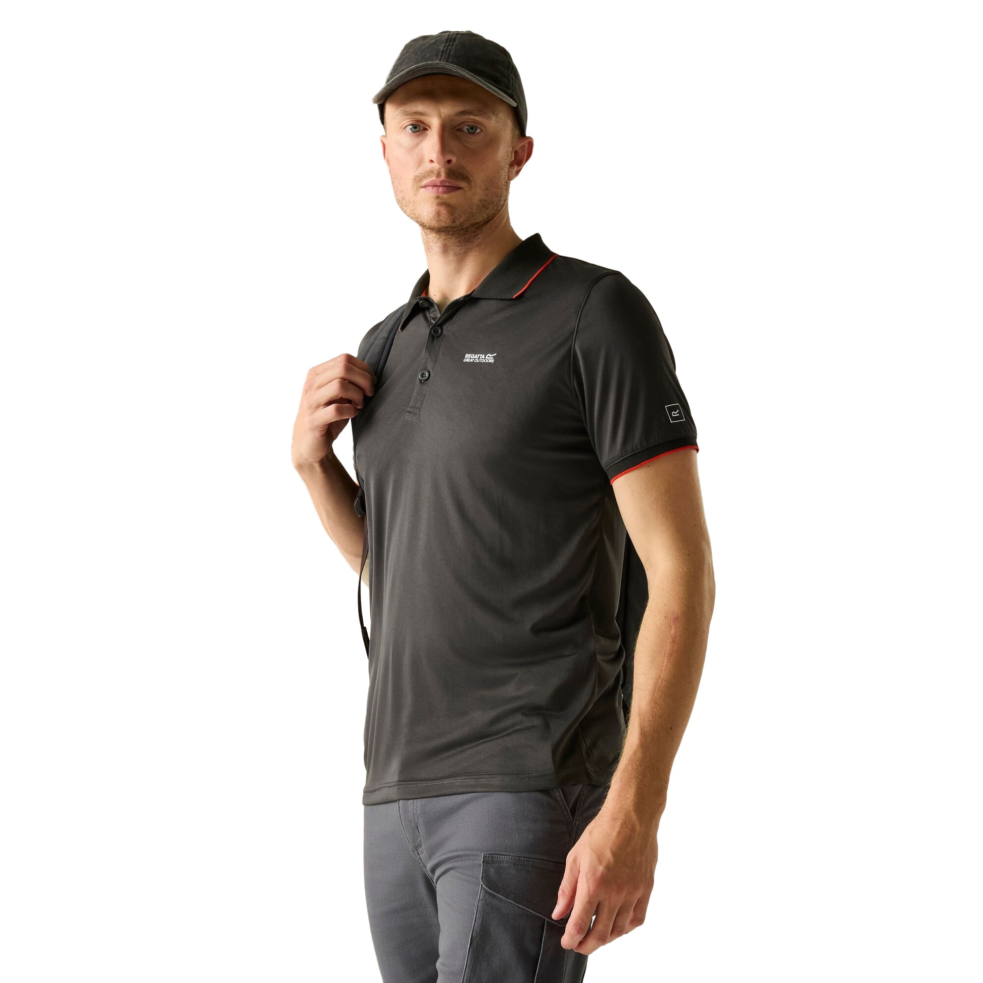 Ash-Rusty Orange - Lifestyle - Regatta Mens Remex II Jersey Polo Shirt