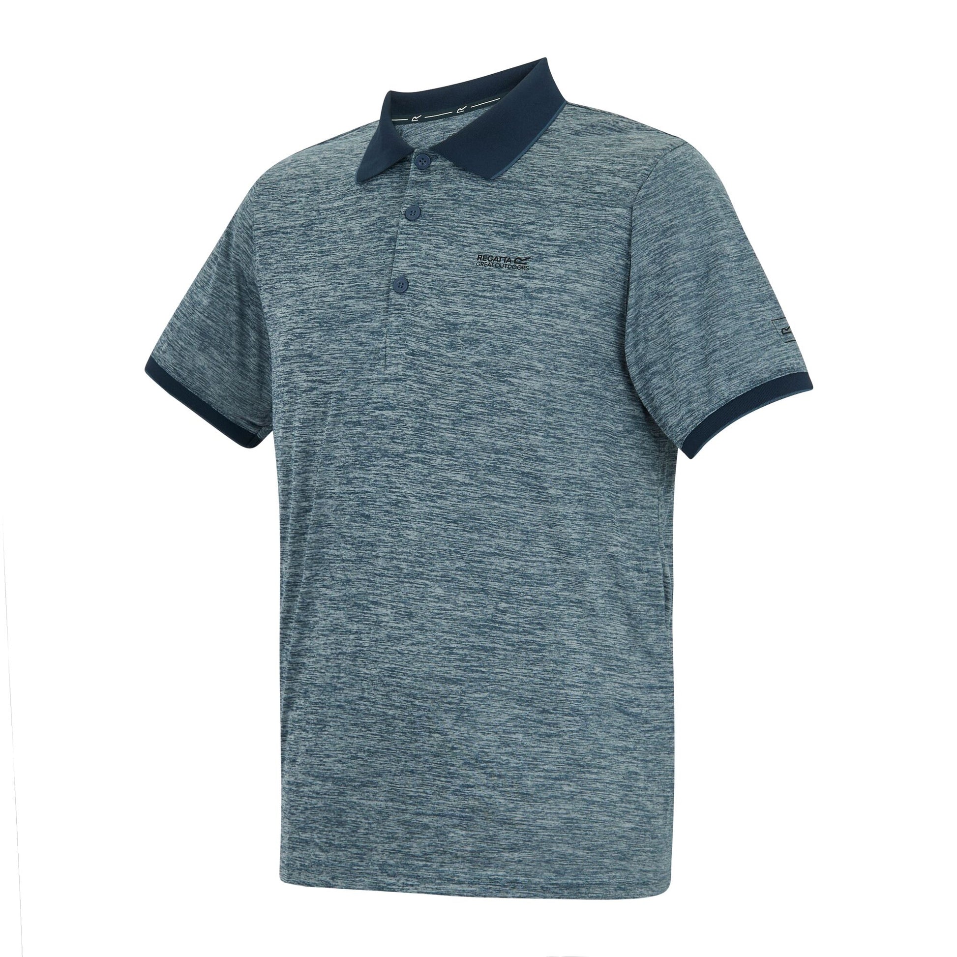 China Blue - Side - Regatta Mens Remex II Jersey Polo Shirt