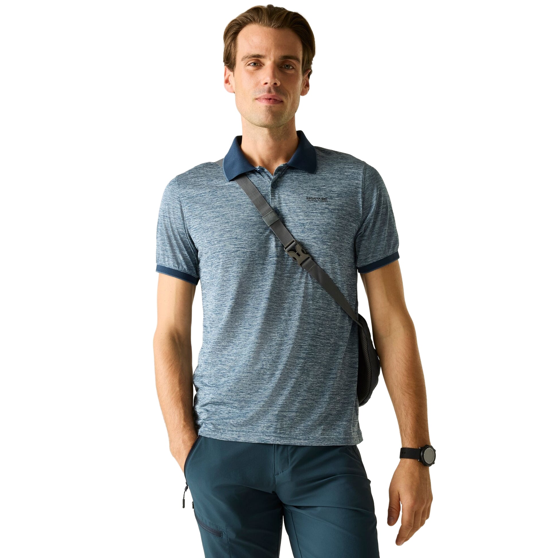 China Blue - Lifestyle - Regatta Mens Remex II Jersey Polo Shirt