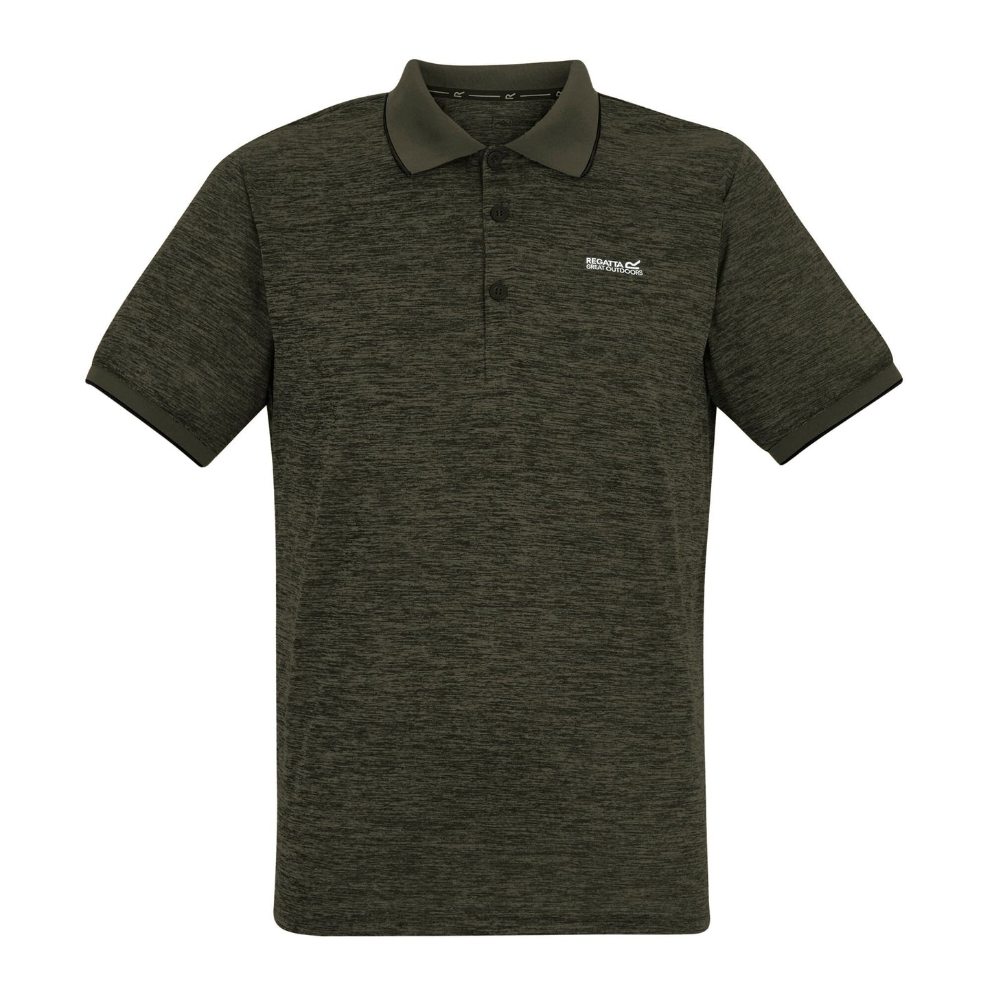 Dark Khaki - Front - Regatta Mens Remex II Jersey Polo Shirt