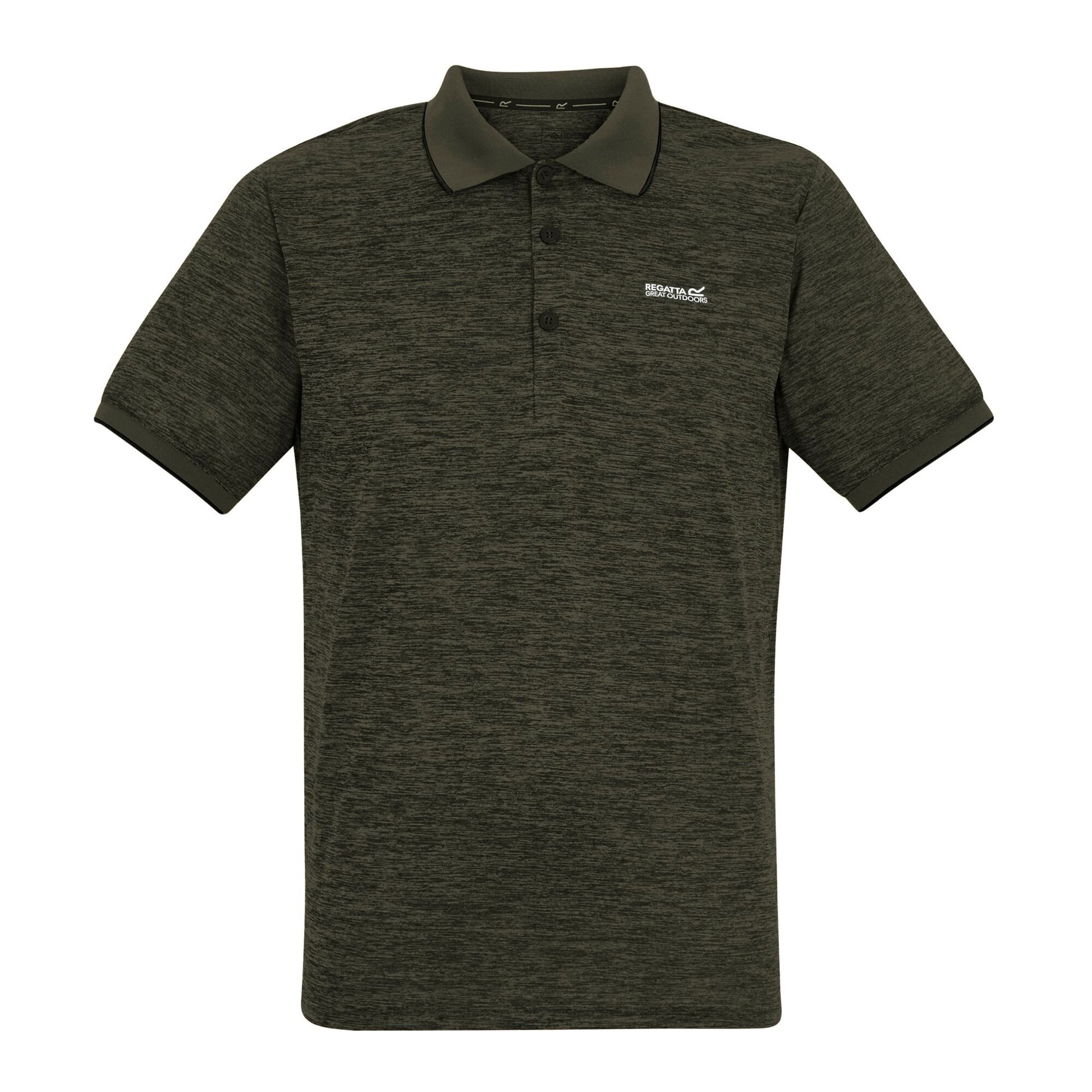 Dark Khaki - Front - Regatta Mens Remex II Jersey Polo Shirt