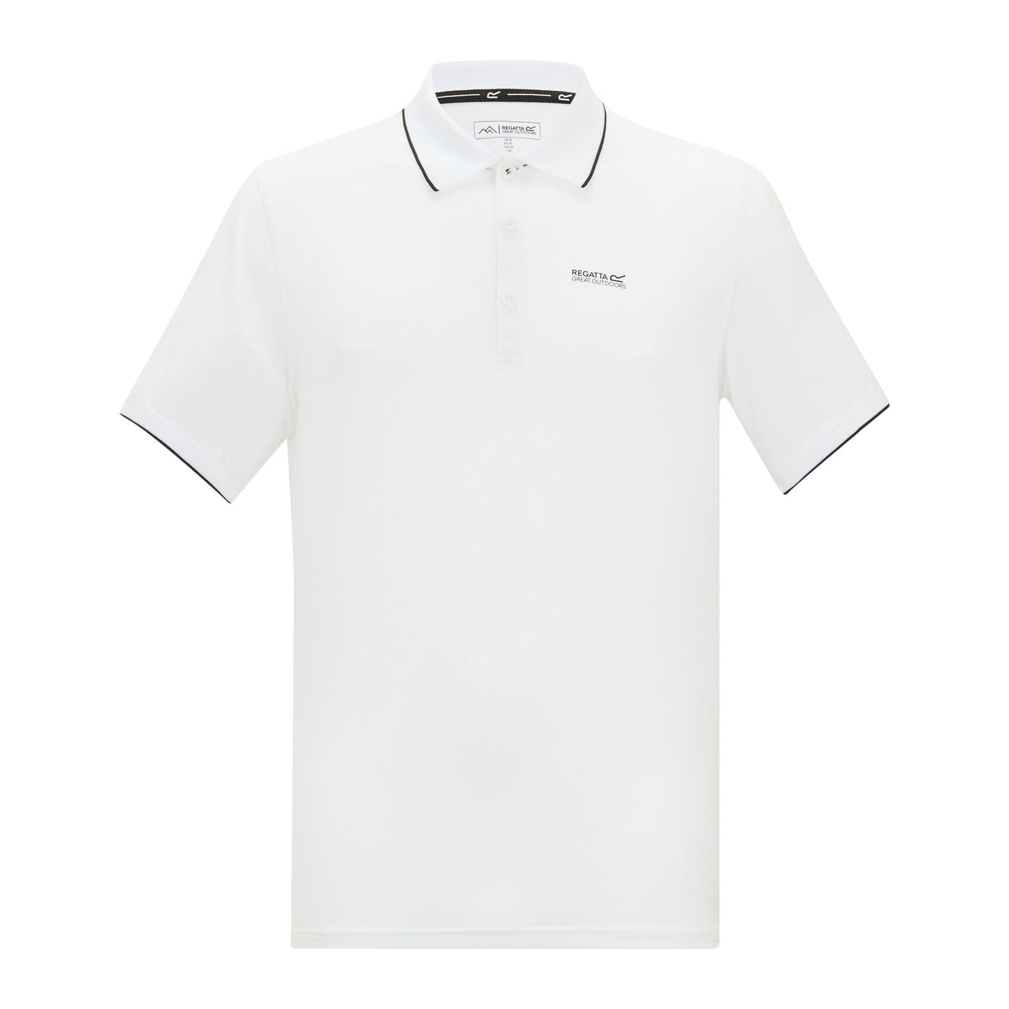 White Solid - Front - Regatta Mens Remex II Jersey Polo Shirt