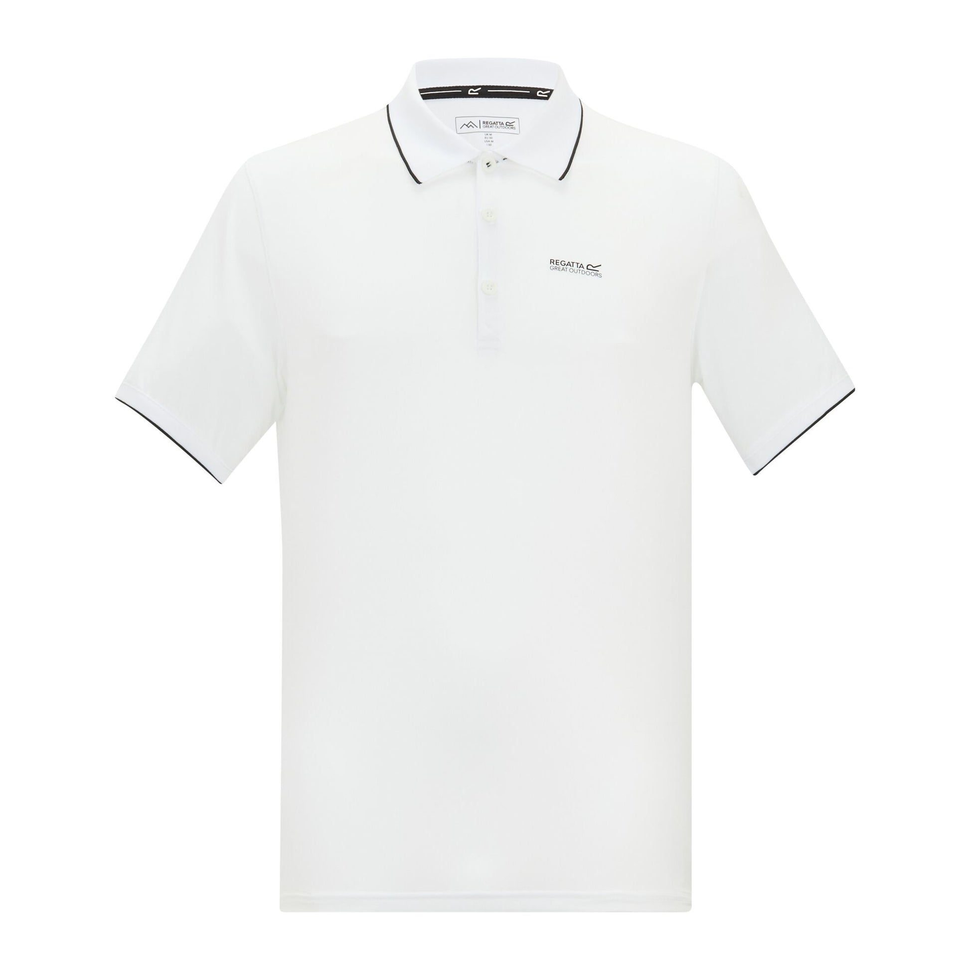 White Solid - Front - Regatta Mens Remex II Jersey Polo Shirt
