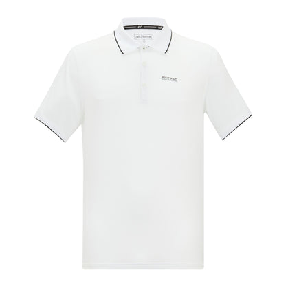 White Solid - Front - Regatta Mens Remex II Jersey Polo Shirt